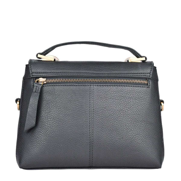 Leather Shoulder Bag Fei - Black