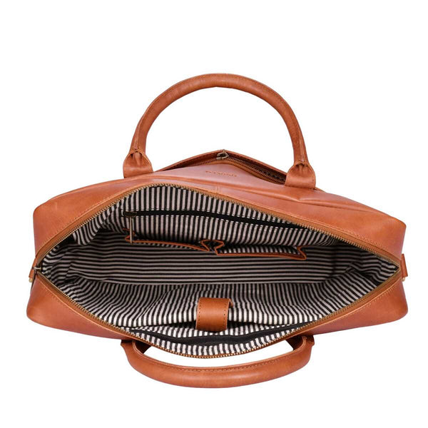 Leren laptoptas Mason 15" binnenkant