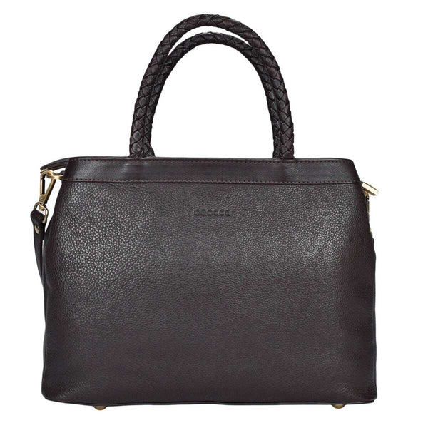 Leather Mid-Size Handbag Beau - Dark brown
