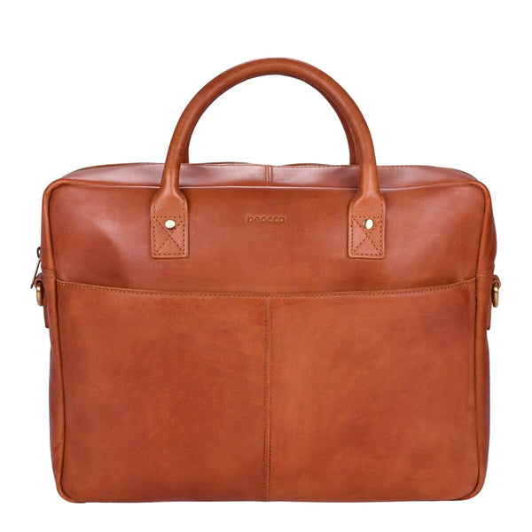 Leren laptoptas Mason 15" voorkant