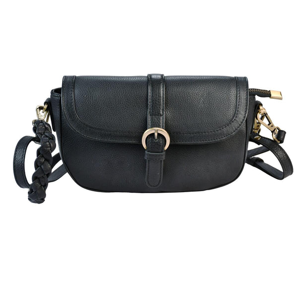 Leather Shoulder Bag Maia - Black