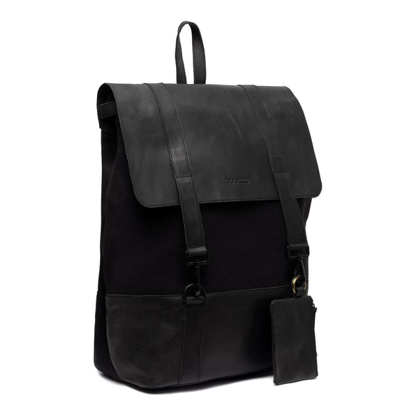 Leather Backpack Finn - 17" - Black