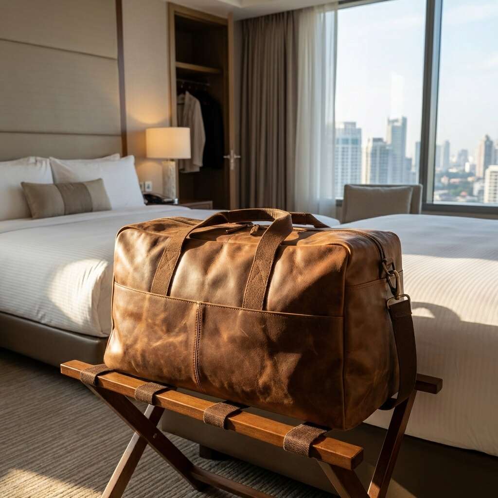 Leren weekendtas Milo als handbagage voor reizen