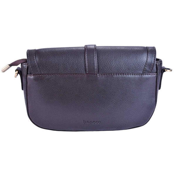 Leren schoudertas Maia achterkant