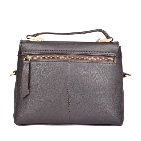 Leren schoudertas Fei achterkant