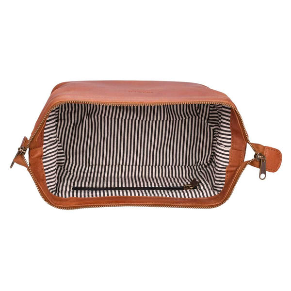 Leren toilettas Miles binnenkant