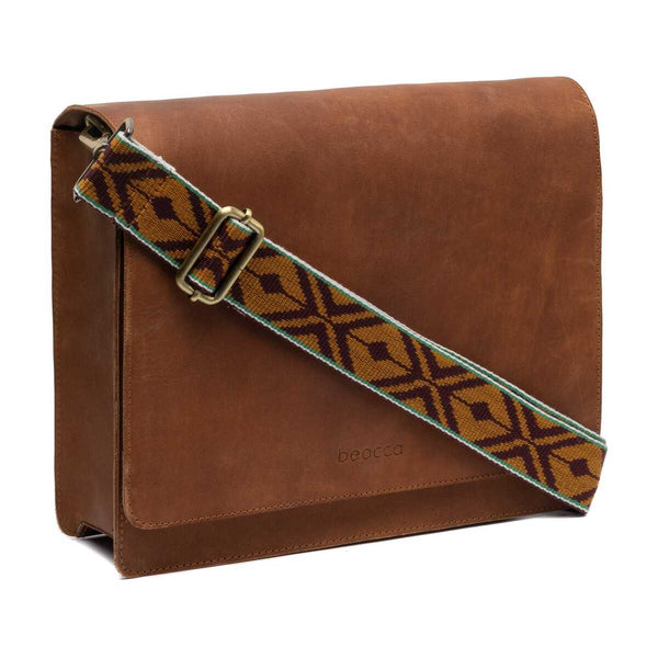 Schoudertas Ivy - iPad compatible - handgemaakt plantaardig gelooid leer