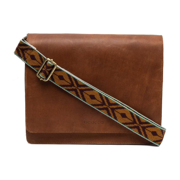 Schoudertas Ivy - iPad compatible - handgemaakt plantaardig gelooid leer