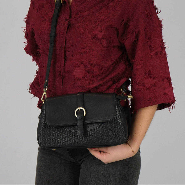 Leren schoudertas Lua - handgemaakt plantaardig gelooid leer