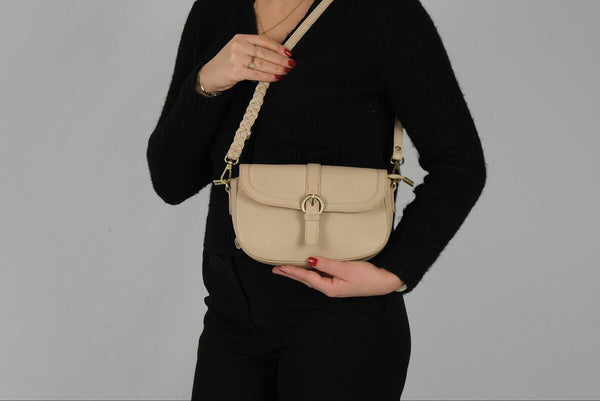 Leren schoudertas Maia - handgemaakt plantaardig gelooid leer