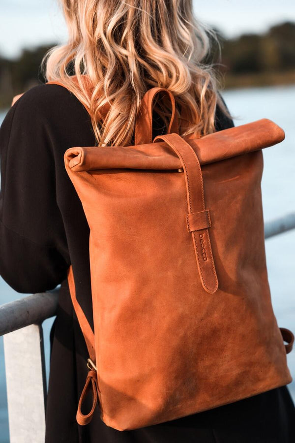 Rugzak Mavis | 15,6" - handgemaakt plantaardig gelooid leer