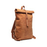 Leren rugzak Mavis 15,6 inch cognac zijkant