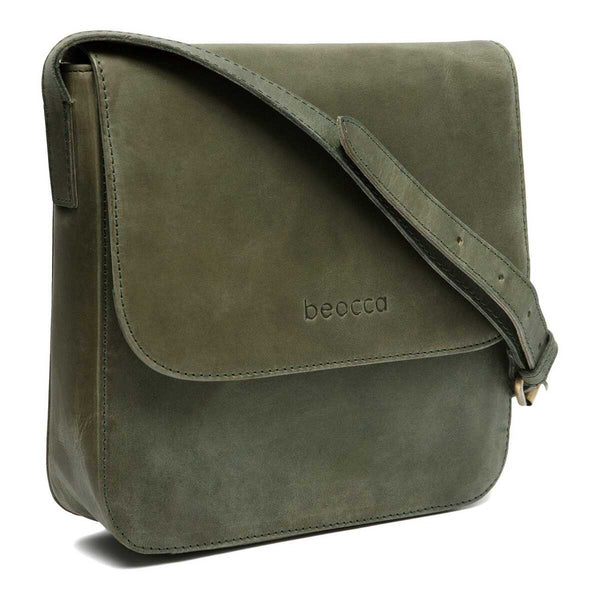 Leren Schoudertas Niba - handgemaakt plantaardig gelooid leer