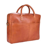 Leren laptoptas Mason 15" schuin