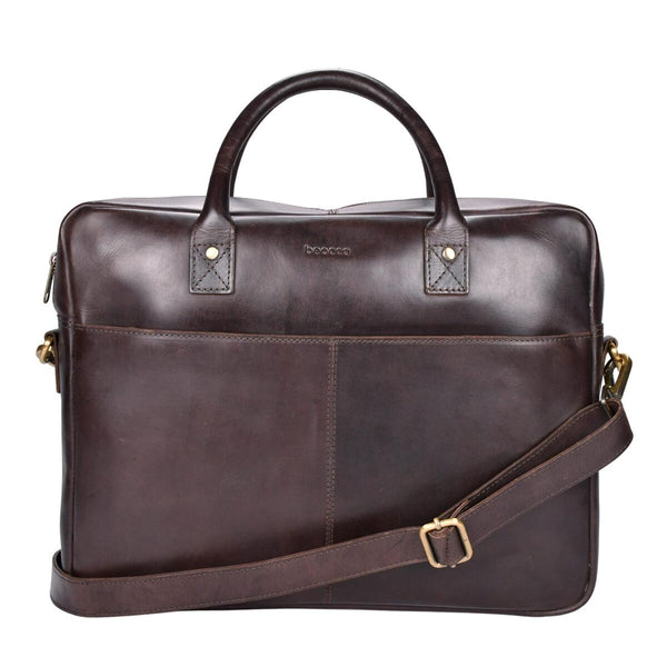 Leren laptoptas Mason 15" voorkant