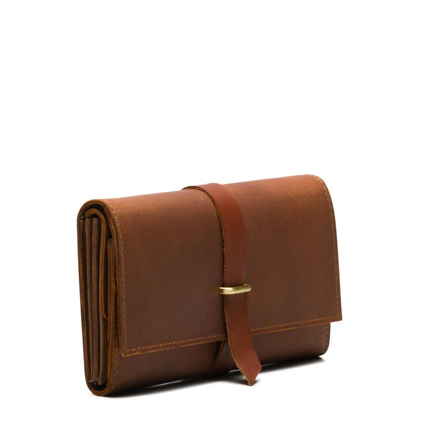 Portemonnee Yarra cognac zijkant