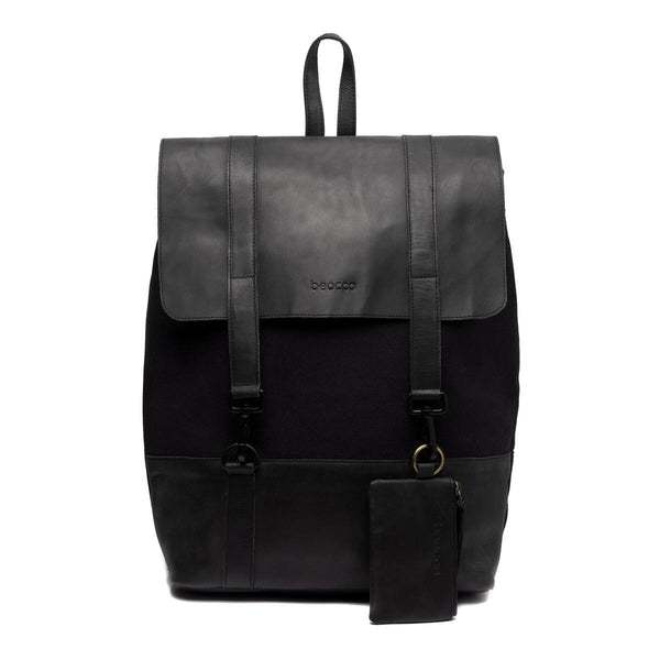 Leren Rugzak Finn - 17" zwart achterkant