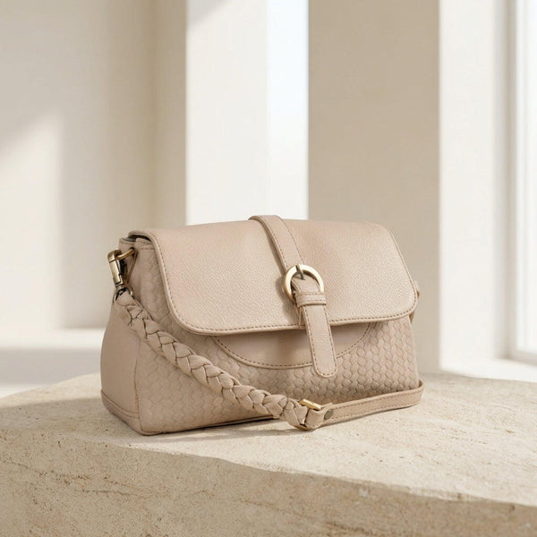 Leren schoudertas Lua detail