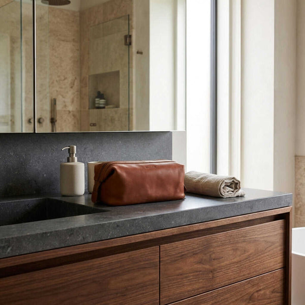 Leren toilettas Miles