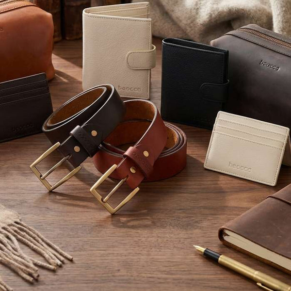 Leren herenriem Oden detail