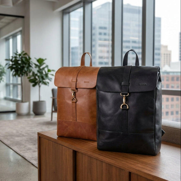 Leren rugzak Bryce detail