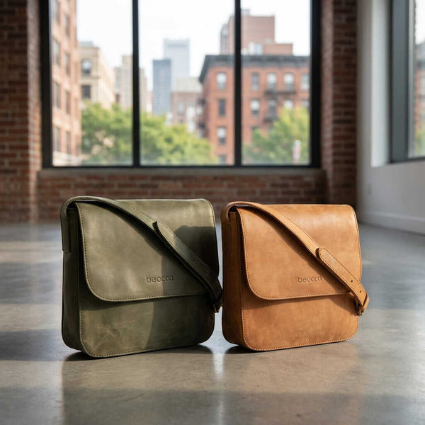 Leren schoudertas Niba detail