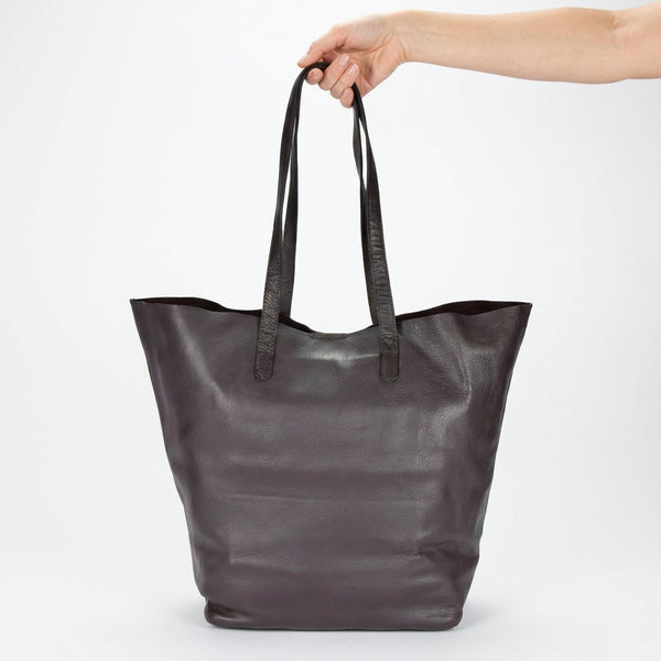 Leren shopper Mira detail
