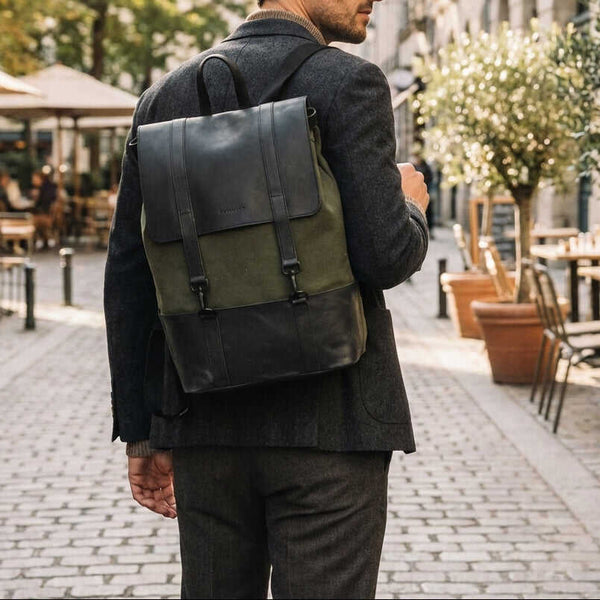 Leren rugzak Finn 17 inch