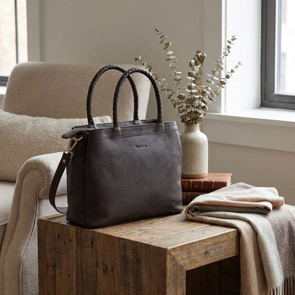 Leren handtas Beau binnenkant