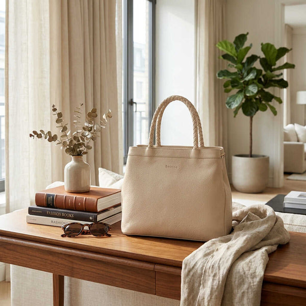 Leren handtas Beau detail