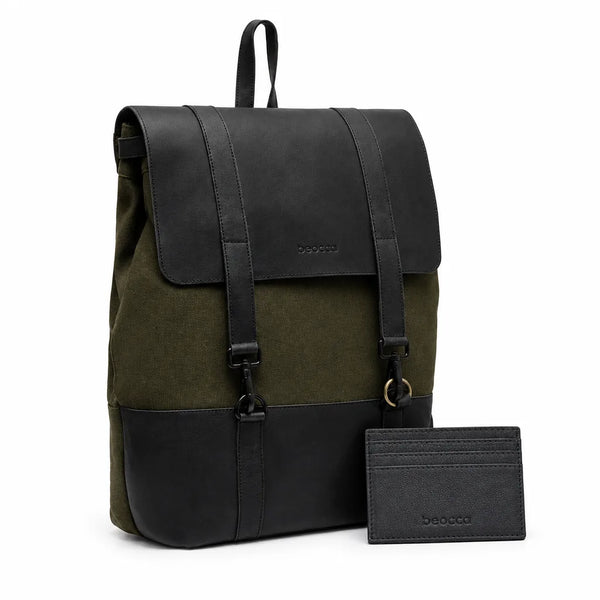 Sac à dos en cuir Finn + porte-cartes en cuir Seth