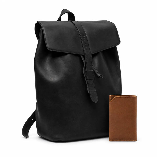 Lilith Rucksack aus Leder + Argyle Kartenetui aus Leder