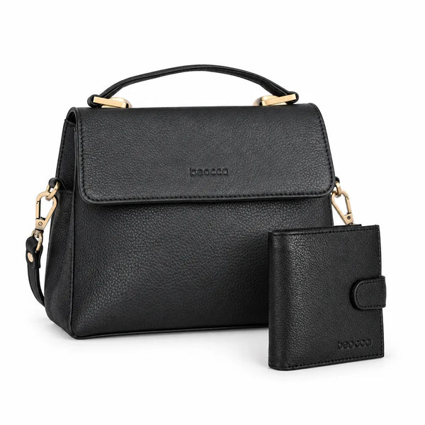 Sac bandoulière en cuir Fei + portefeuille en cuir Aris