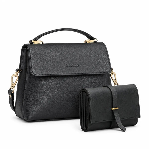Sac bandoulière en cuir Fei + portefeuille en cuir Yarra