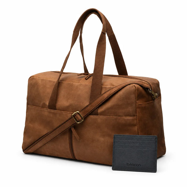 Milo Weekender aus Leder + Seth Kartenetui aus Leder