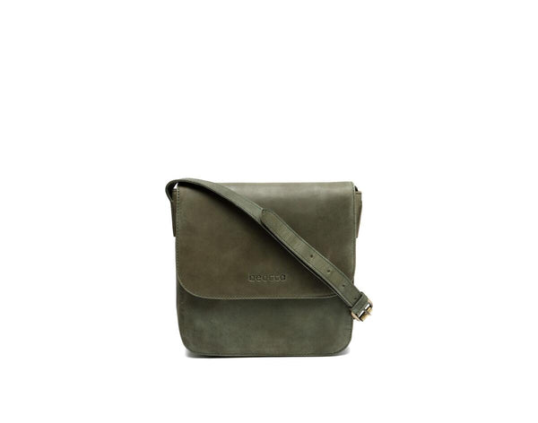 Leren Schoudertas Niba - handgemaakt plantaardig gelooid leer