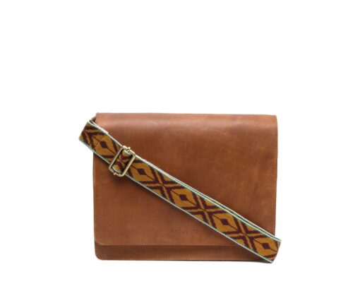 Schoudertas Ivy cognac - iPad compatible